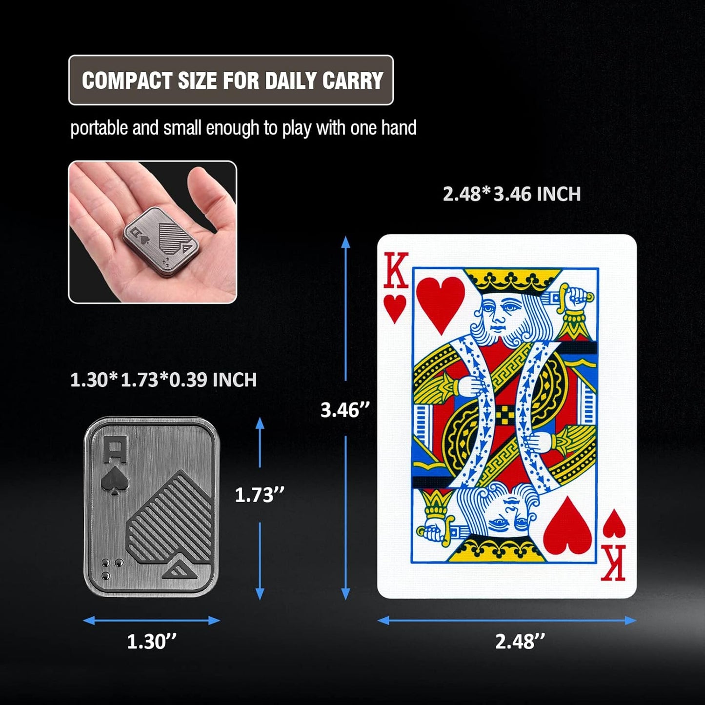 Fidget Toys Adults, EDC Metal Fidget Slider, Magnetic Poker Push Card, Adult Fidget Toy for Anxiety ADHD, Cool Office Gadgets Gift for Dad Teens, Fidgets Toy for Men