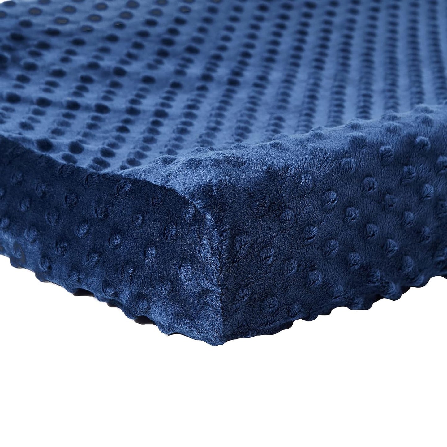 Baby Changing Pad Cover, Super Soft Plush Dot Diaper Changing Table Covers for Baby Girls and Boys, Ultra Comfortable, Safe for Babies, Fit 32"/34'' x 16" Pad (Estate Blue)
