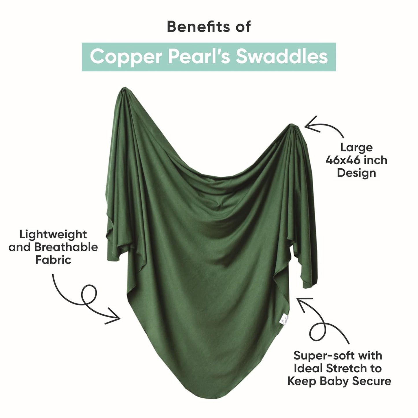 Copper Pearl Baby Swaddle Blanket - Premium Knit Baby Blanket, Large Soft Stretchy Receiving Blankets for Baby Boy and Girl, Swaddles for Newborn, Infant, and Toddler (Wade)