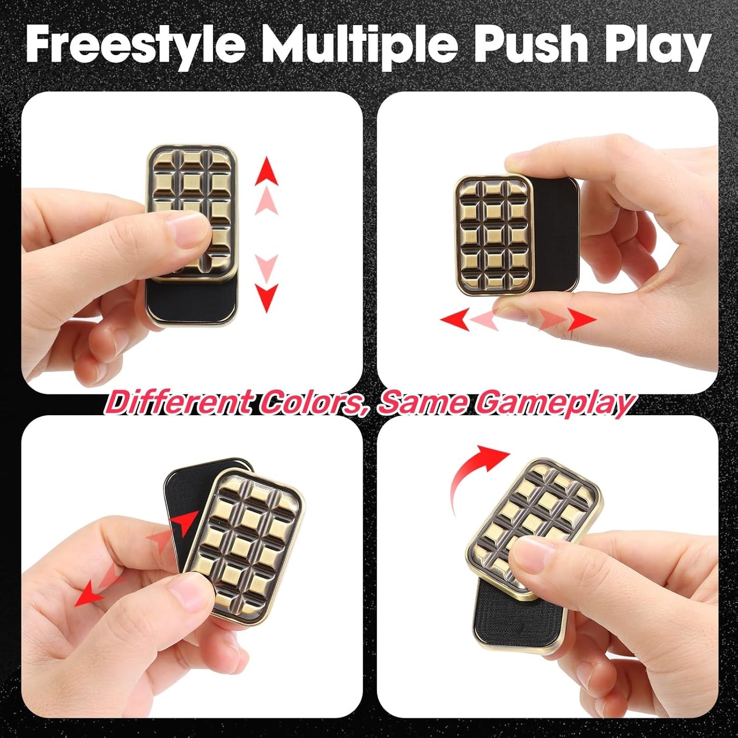 Fidget Slider for Adults - Brick Slider Metal Fidget Toys, Anxiety/ADHD/Annoy Relieving EDC Metal Fidget, Stress Reducing Toy - Gift for Adults & Teen (Silver)