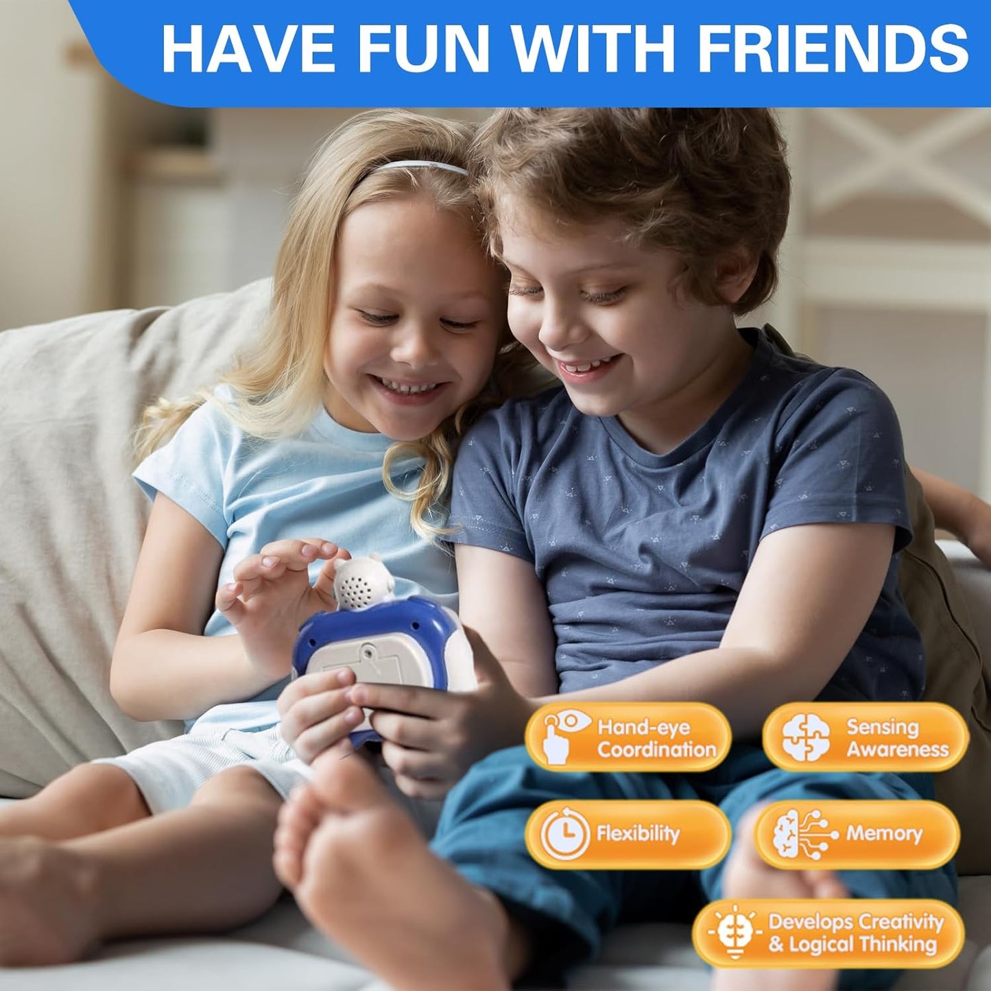 Fast Push Game,Sensory Toys Pop Game Machine,Handheld Fidget Console for Kids Adults, Birthday Gifts for Boys Girls-Blue Astronaut