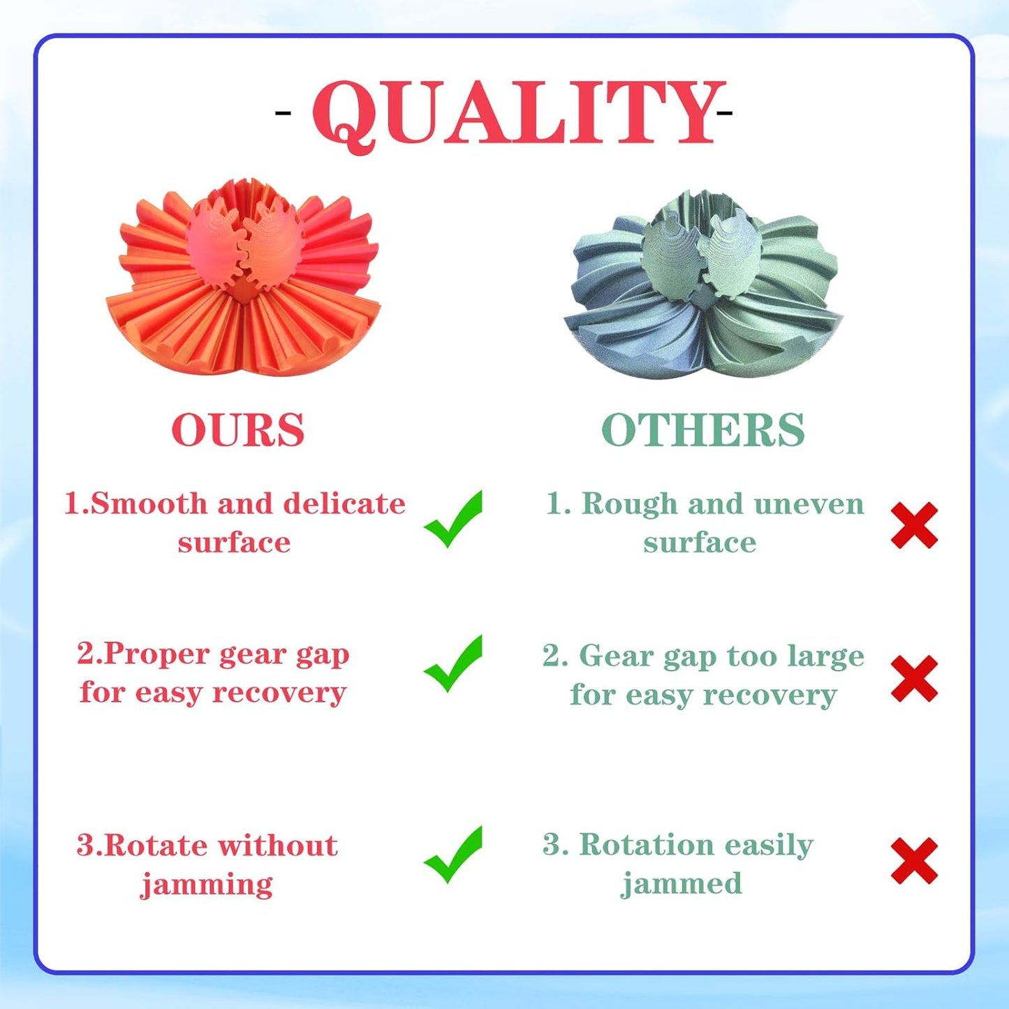 3D Printed Gear Sphere Ball – Colorful Gear Ball Fidget Gear Sphere Puzzle Cube Stress Relief Toy for Office and Home Decor Unique Gift Idea for Friends and Family (Red&Gold)