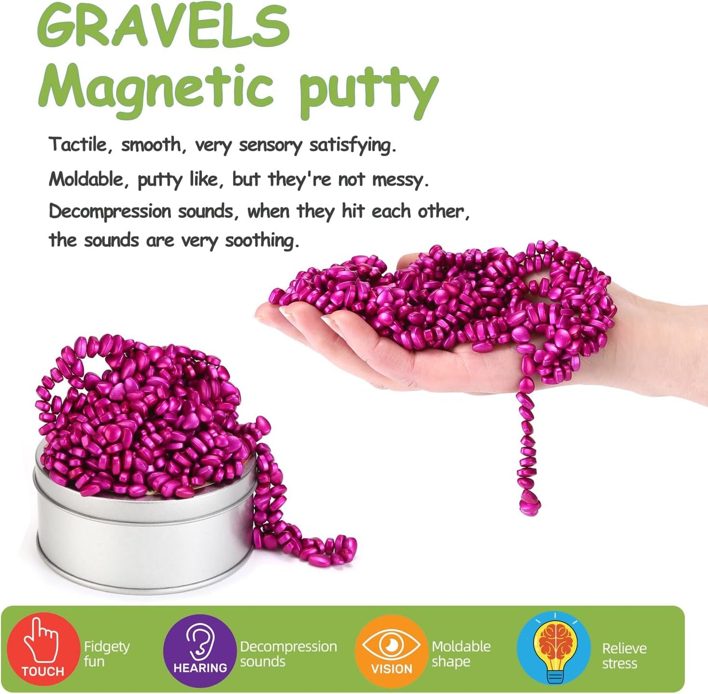 550pcs Rose-red Magnet Balls Desk Toys for Adults, Ferrite Crags Magnetic Putty Desk Fidget Toys for Office