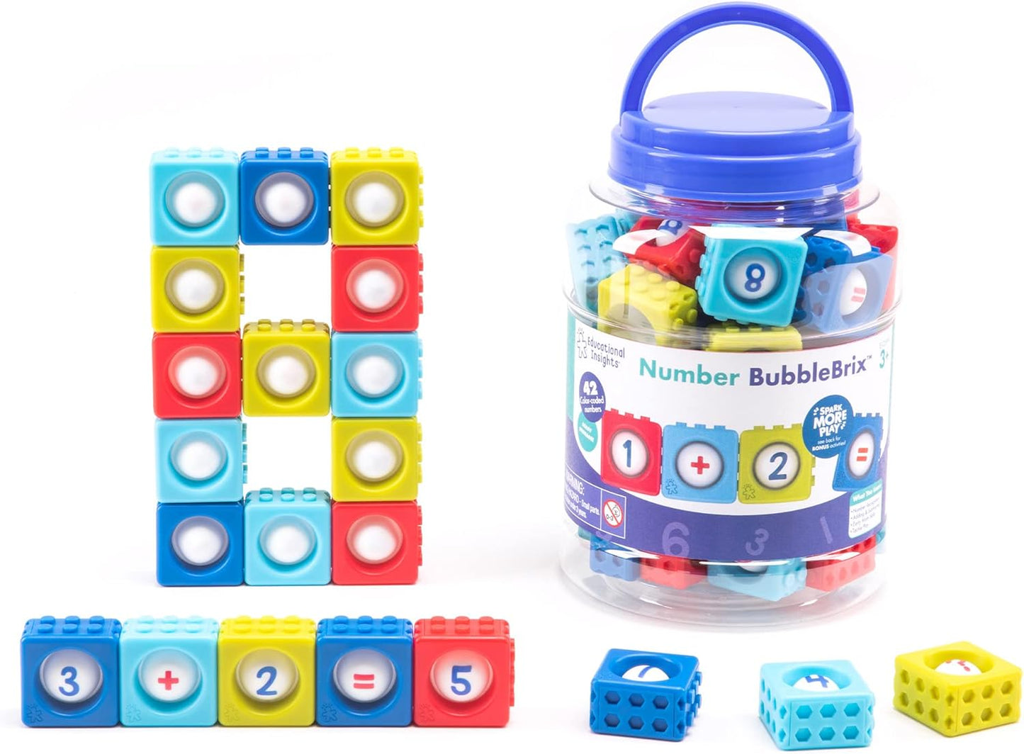 Educational Insights Number BubbleBrix - Toddler Learning Toys, Learn Numbers, Fidget Popper Learning Toys, Gift for Kids Ages 3+