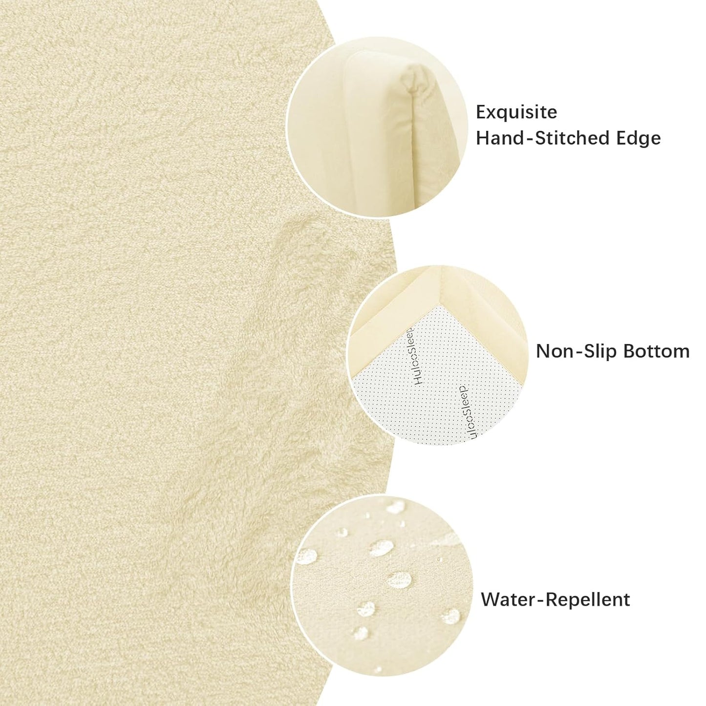 Play Mat for Babies Toddlers,1.3" Thick Elasti-Foam Anti-Fall Cushion Mat for Kids Room,28×72 Bedroom Bedside Rugs,Water-Repellent Soft Coral Velvet,Non-Slip(Vanilla)