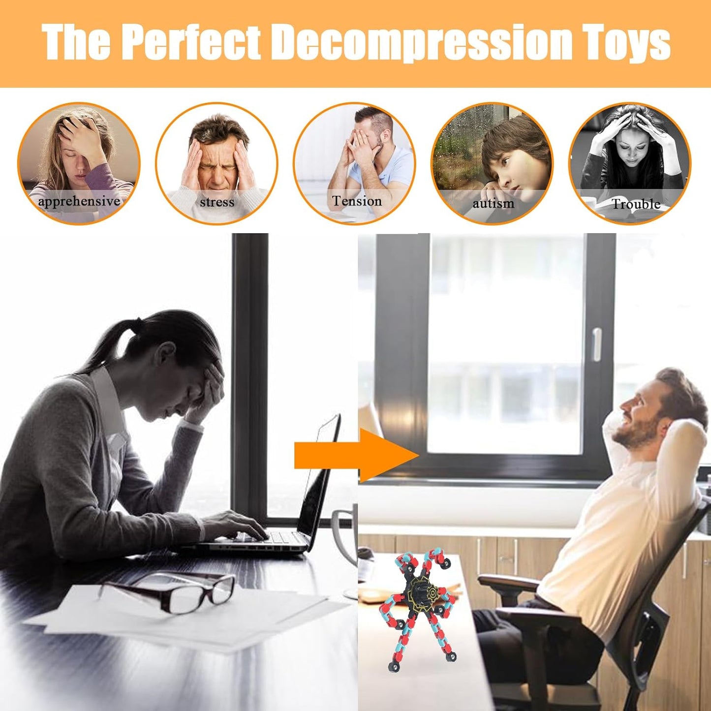 12 PCS Noctilucent Transformable High Speed Rotation Fidget Spinners Toys for Kids and Adults Stress Relief Fingertip Toys for Boys and Girls Fingertip Gyros for ADHD Autism for Kids