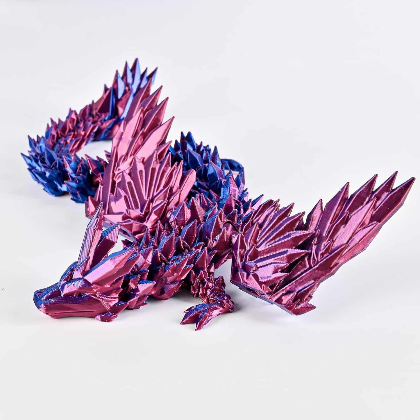12inch Fly Dragon Egg, Year of The Dragon, 3D Printed Dragon, Executive Desk Toys, Articulated Dragon, Fidget Toys Gifts for Graduates Students Teachers Adults (Purple&Red)