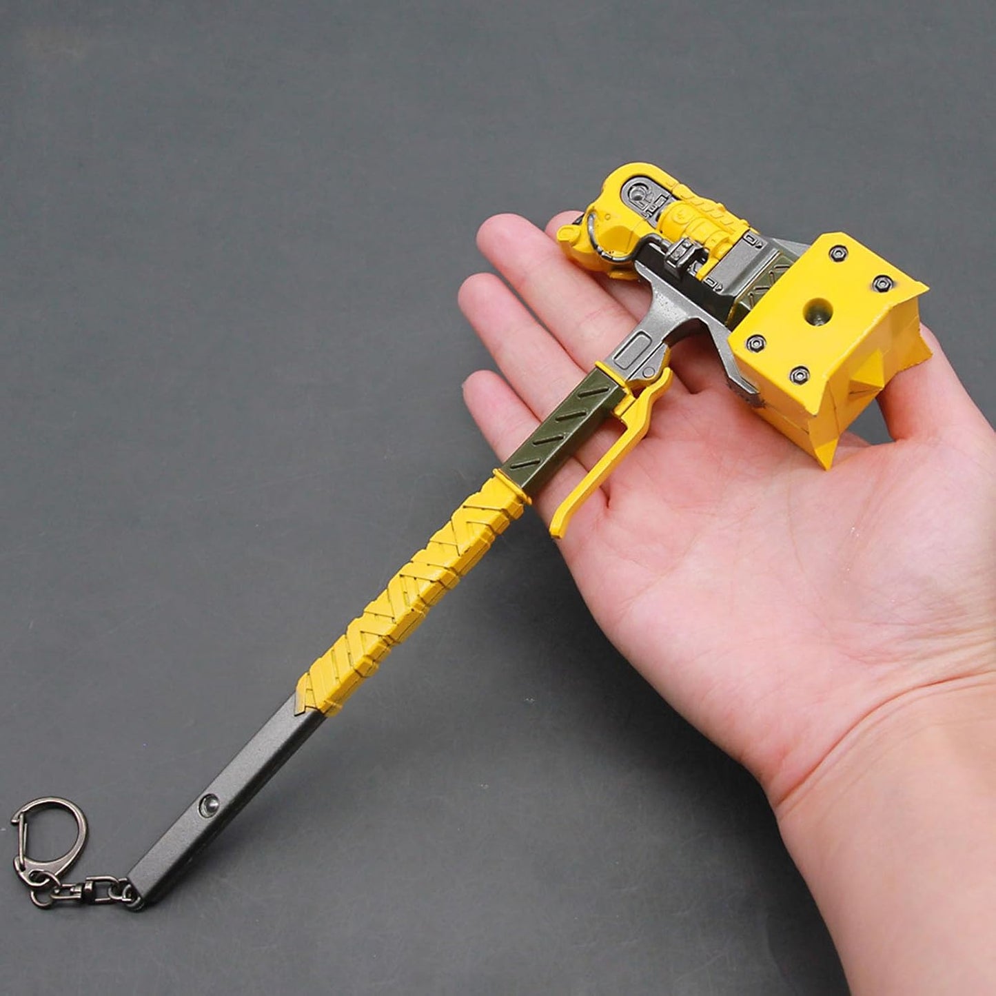 8.7 inches Caustic Heirloom Death Metal Hammer Skeleton Model Collection Desk Decoration Yellow