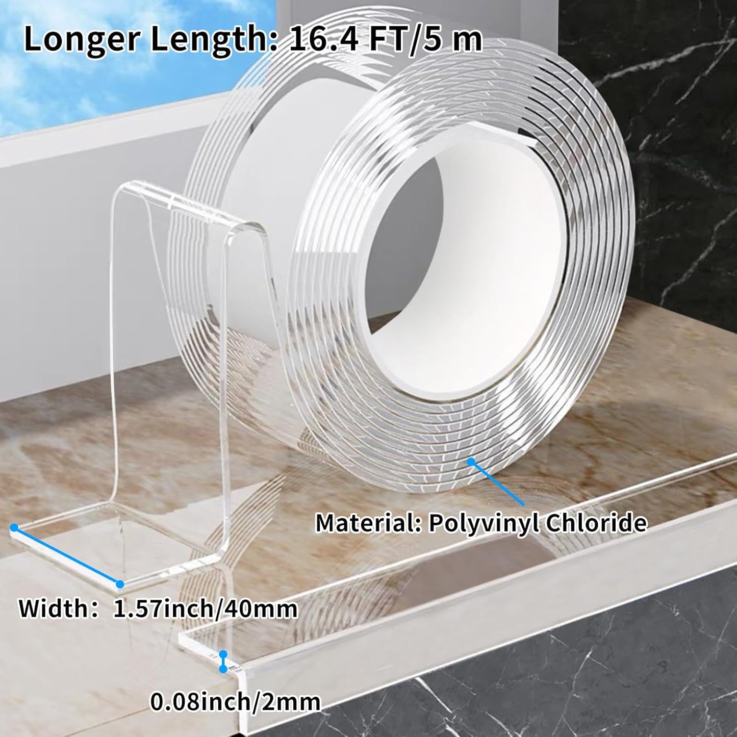 1.57 in x 16.4 FT,Edge Corner Protector Baby Proofing with 6 Corners,Soft Clear Furniture Table Corner Guard & Edge Safety Cabinet Door Bumper,Crib Bumpers,Wall Protector
