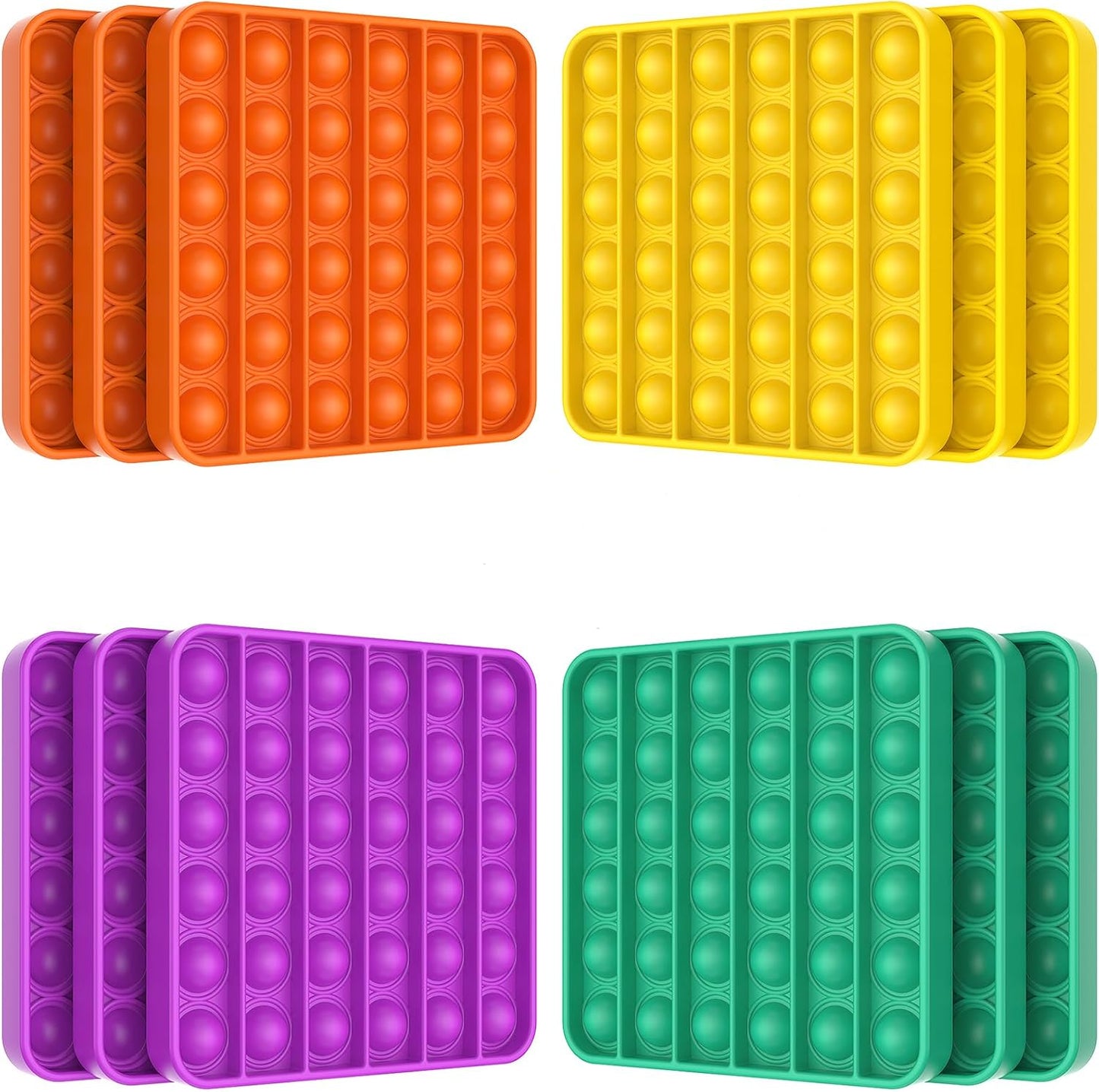 12 Pack Fidget Toys,Push Pop Fidget Sensory Toys Set,Stress Relief Gifts for Kids & Adults,Pop Bulk & Party Favors Toddler Toys for Easter Gifts,Party Supplies,Classroom Prizes