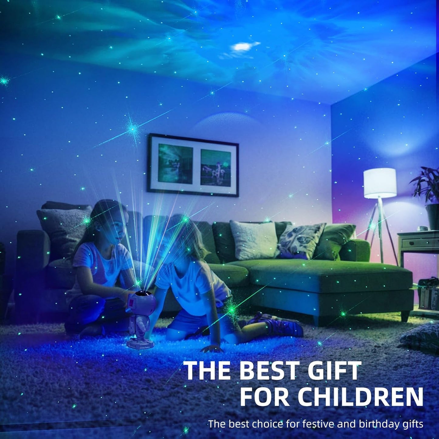 Astronaut Galaxy Projector Night Light for Kids Room,Bedroom Decoration, LED Lights, Star Projector with Nebula Moon, Bluetooth, White Noise, Remote Control