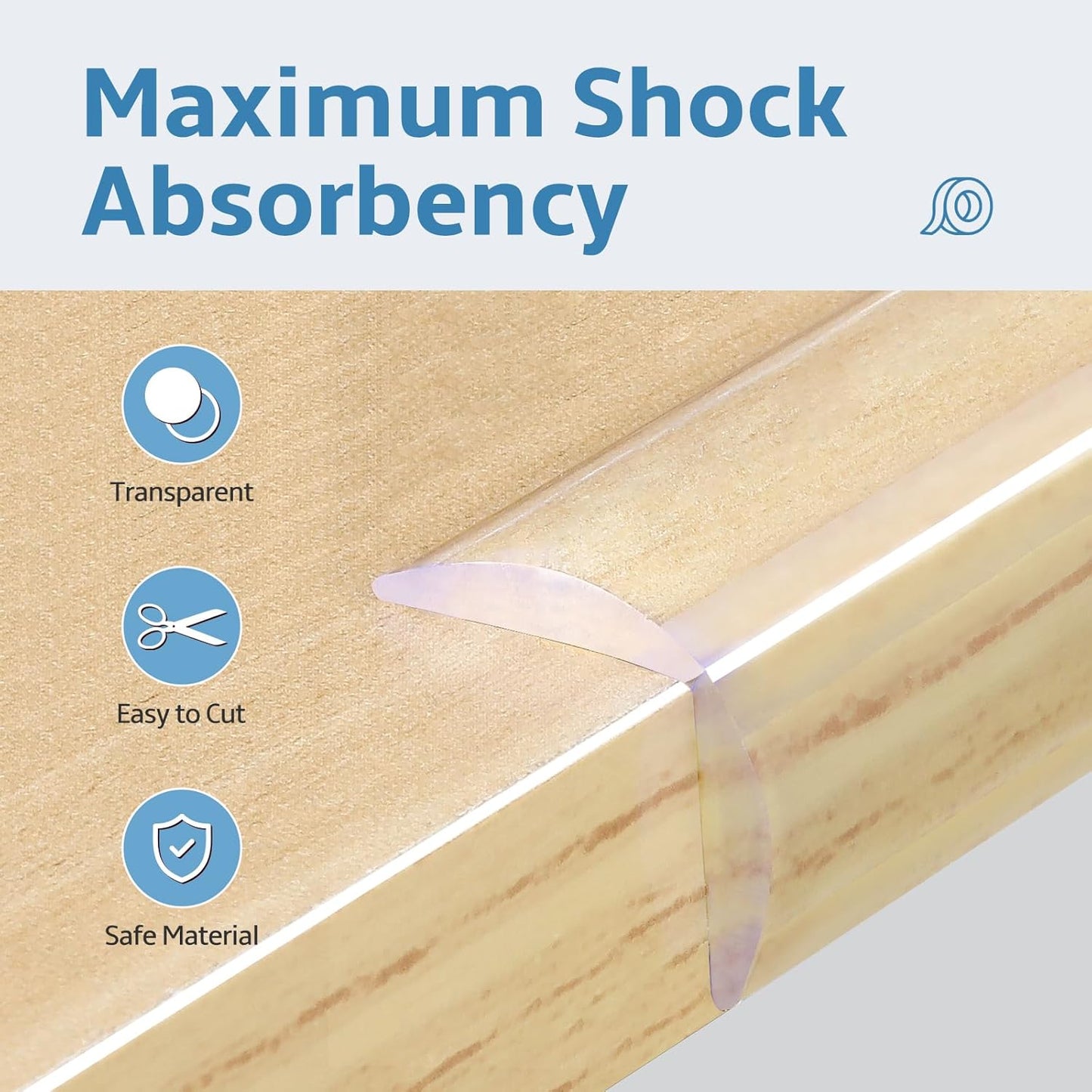 Edge Corner Protector Baby Proofing 6.6ft (2M) with 8 Corners, Clear Soft Corner Protectors Baby Proof, Furniture Corner Guard & Edge Safety, Edge Protector for Table and Fireplace