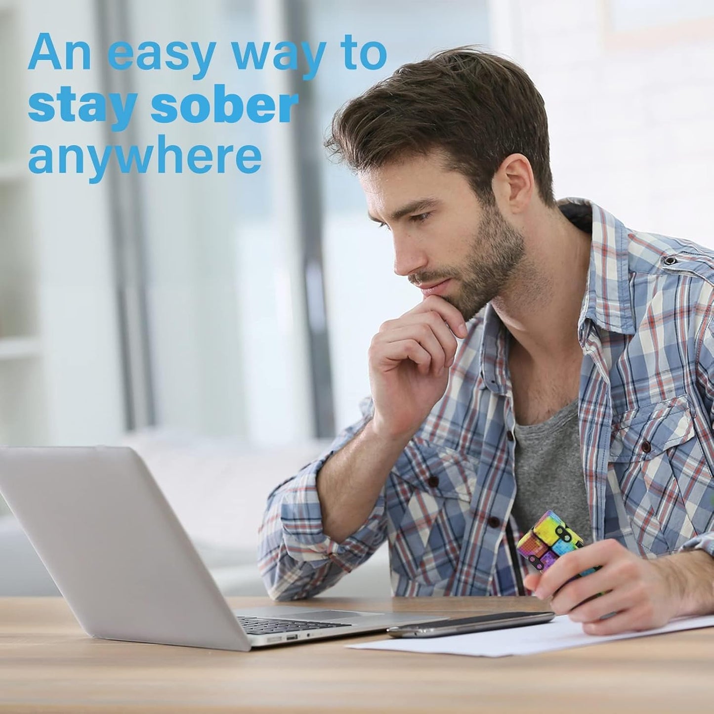 Infinitycube Fidget Toy Stress Relieving Fidgeting Game for Kids and Adults,Cute Pocket-sized Unique Gadget for Anxiety Relief and Kill Time (Mini Colorful Plaid)