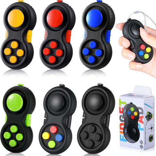 Skylety 6 Pieces Cam Fidget Pad Controller Relieve Anxiety Handheld Mini Handheld Fidget Pad Fidget Controller Stress Reducer for Adult Relieve Stress(Mixed Colors)