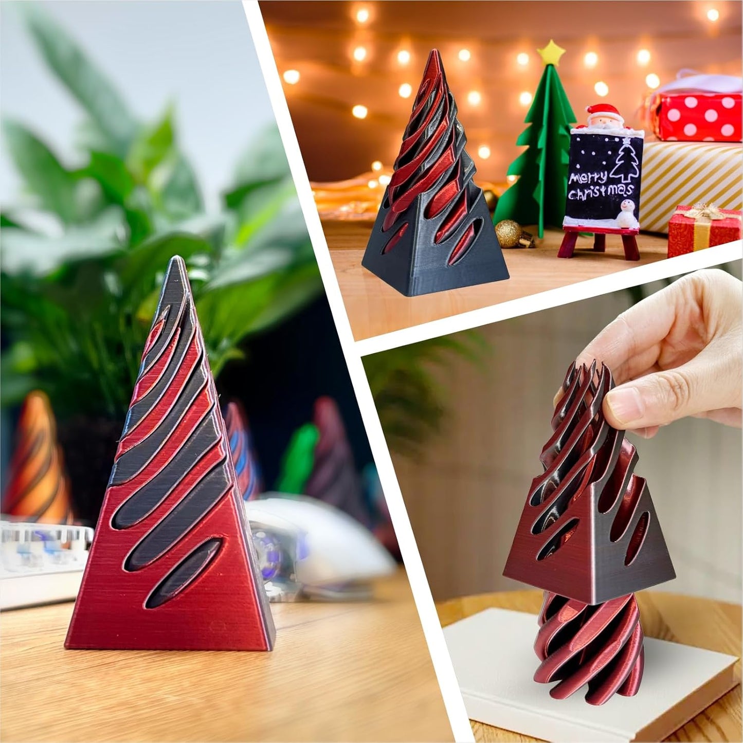 Impossible Cone-3D Printed Spiral Cone Fidget Toy, Pass Through Pyramid Desk Toy for Adult, Impossible Pyramid Passthrough Sculpture, Airplane Travel Essentials Kids for Stress Relief