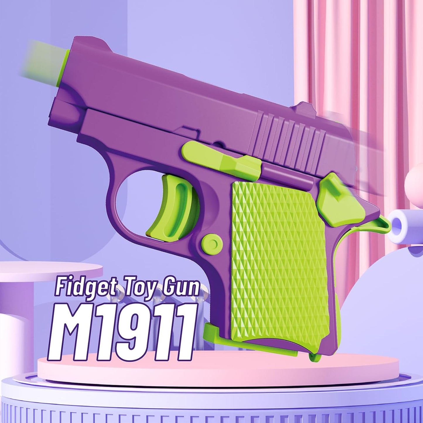 4 PCS Fidget Toys Set，3D Printing Fidget Knife Toy and Pistol Toys,Fidget Toys Adults and Kids，Sensory Toy Fidget Toys for Classroom，Suitable for Relieving ADHD,Stress, Anxiety (Purple Set)