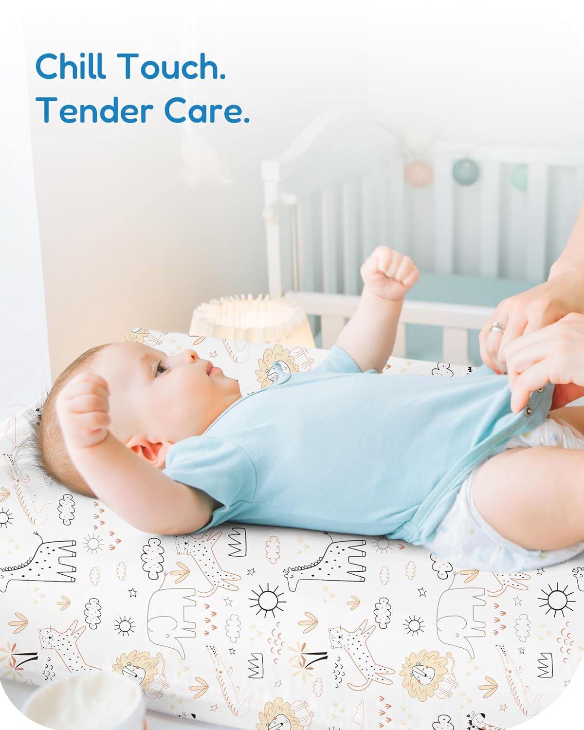 Extra Stretchy Changing Pad Cover, Ultra Soft Premium Jersey Knit Changing Pad Sheets, Unisex for Boys Girls, Fits All Standard Changing Tables/Dresser Tops - 2 Pack