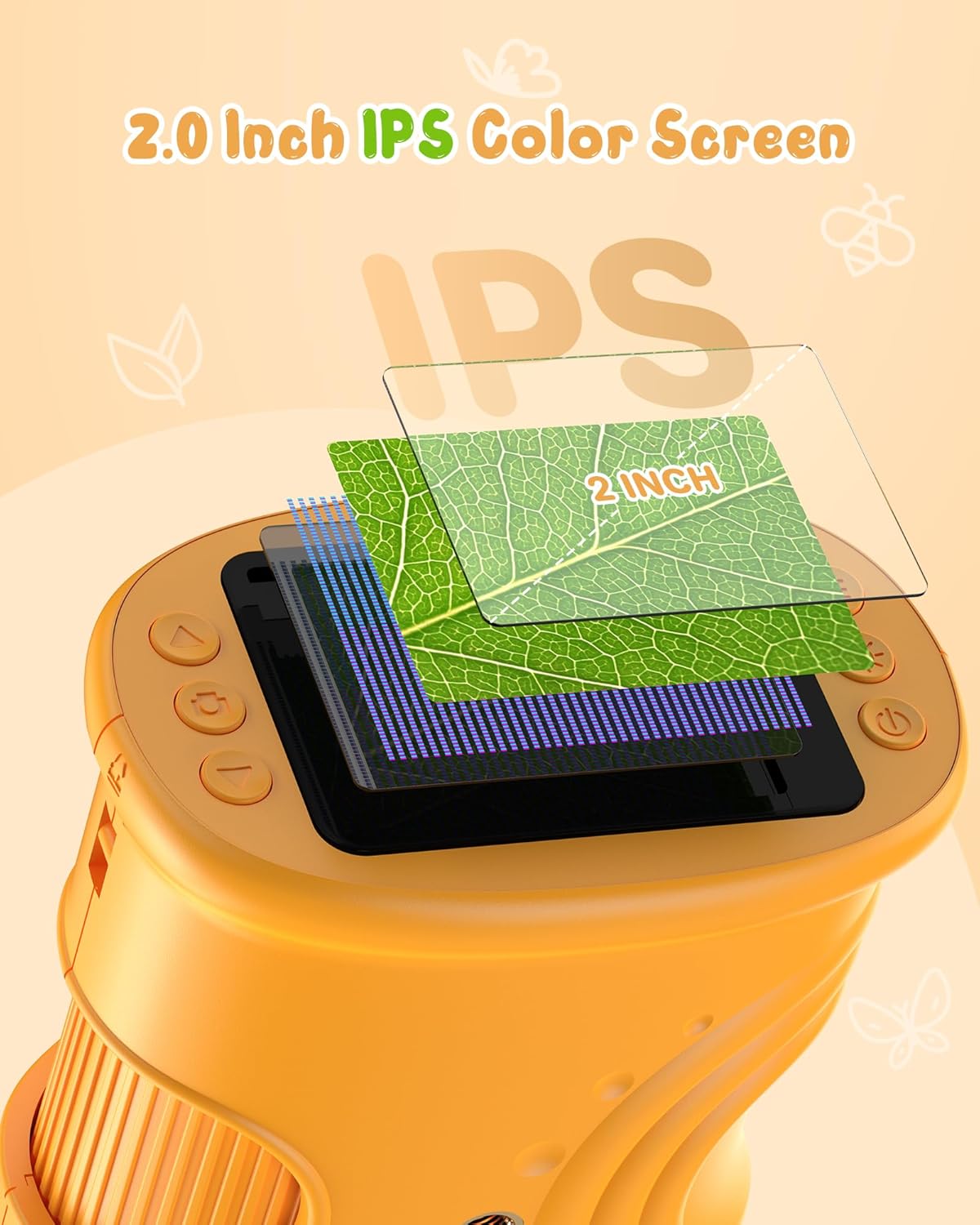 1000X Handheld Digital Microscope for Kids: Pocket Microscope with 2.0" IPS Screen - STEM Toys Birthday Gifts for Girls Boys - Portable Edu Science Kits Toddler Age 3-6 6-12