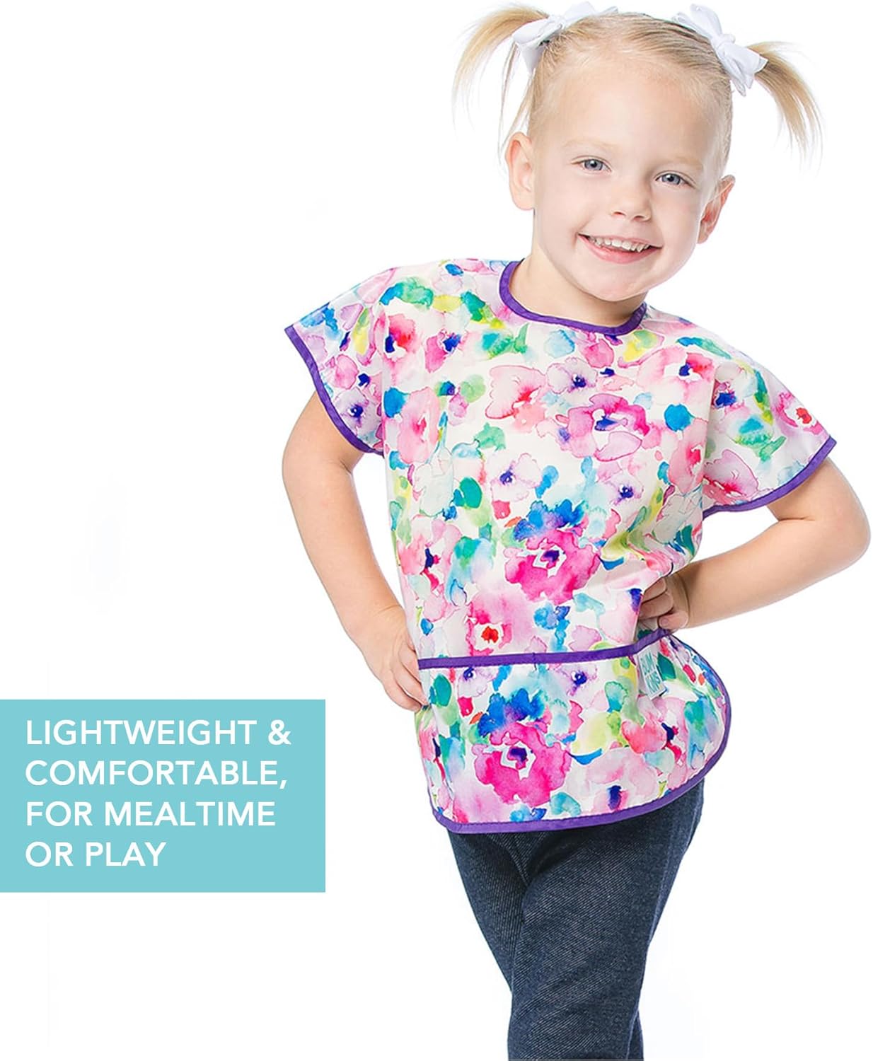 Bumkins Bibs - Toddler Bibs, Waterproof, Large for 1-3 Years, Short Sleeve