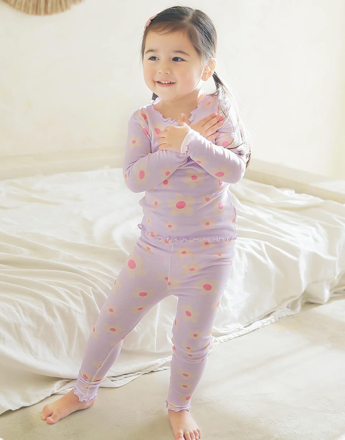 VAENAIT 6M-12Y Toddler Kids Girls Boys Soft Comfy Modal Tencel Solid Raglan Sleepwear Pajamas Pjs 2pcs/4pcs Set