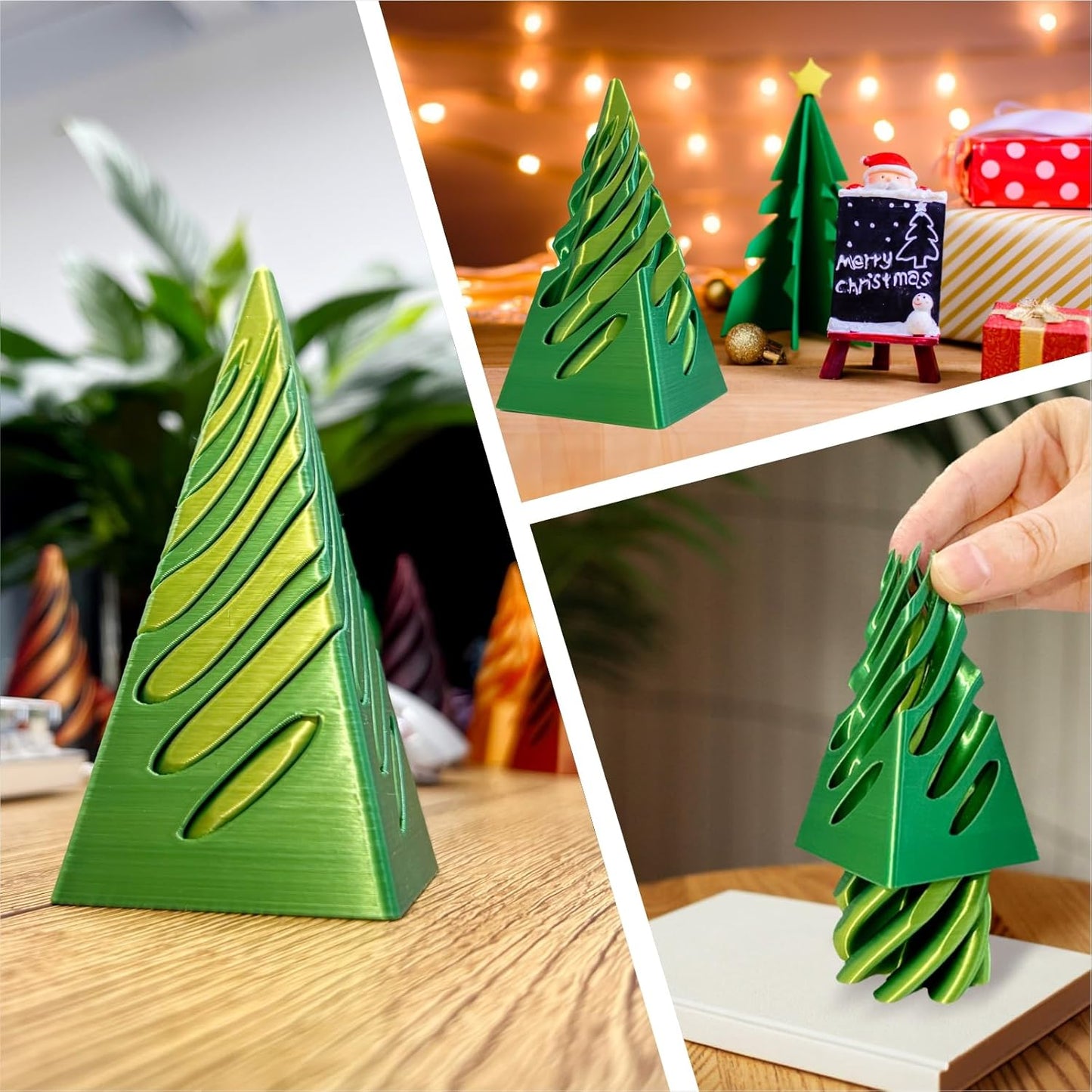 Impossible Pyramid Passthrough Sculpture-3D Printed Spiral Cone Fidget Toy, Pass Through Pyramid Fidget Toy, Vortex Thread Illusion Desk Toy for Adult, 4inch Helix Screw Fidget Toy for Stress Relief