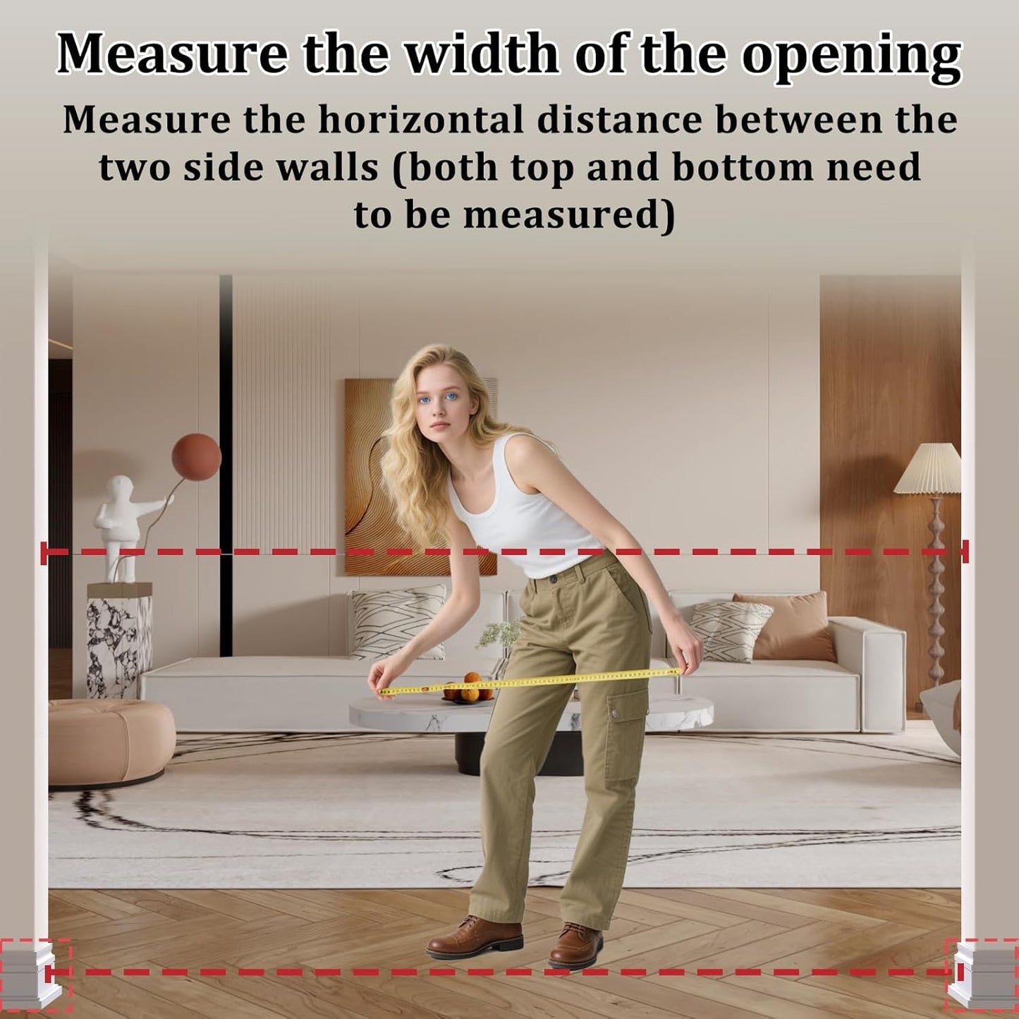 WAOWAO Clear Acrylic Baby Gate for Stairs Modern Design Acrylic Auto Close Pet Gate, 48.42-57.08" Wide Safety Baby Gate for Doorways,White Clear Dog Gates Indoor, Hallways,Kitchen