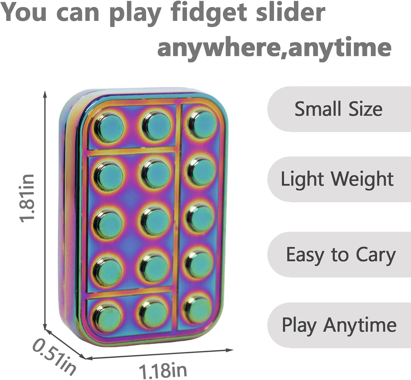 Fidget Toys Adults Metal Fidget Slider Magnetic EDC Haptic Fidget Toys for Adults - Multicolor