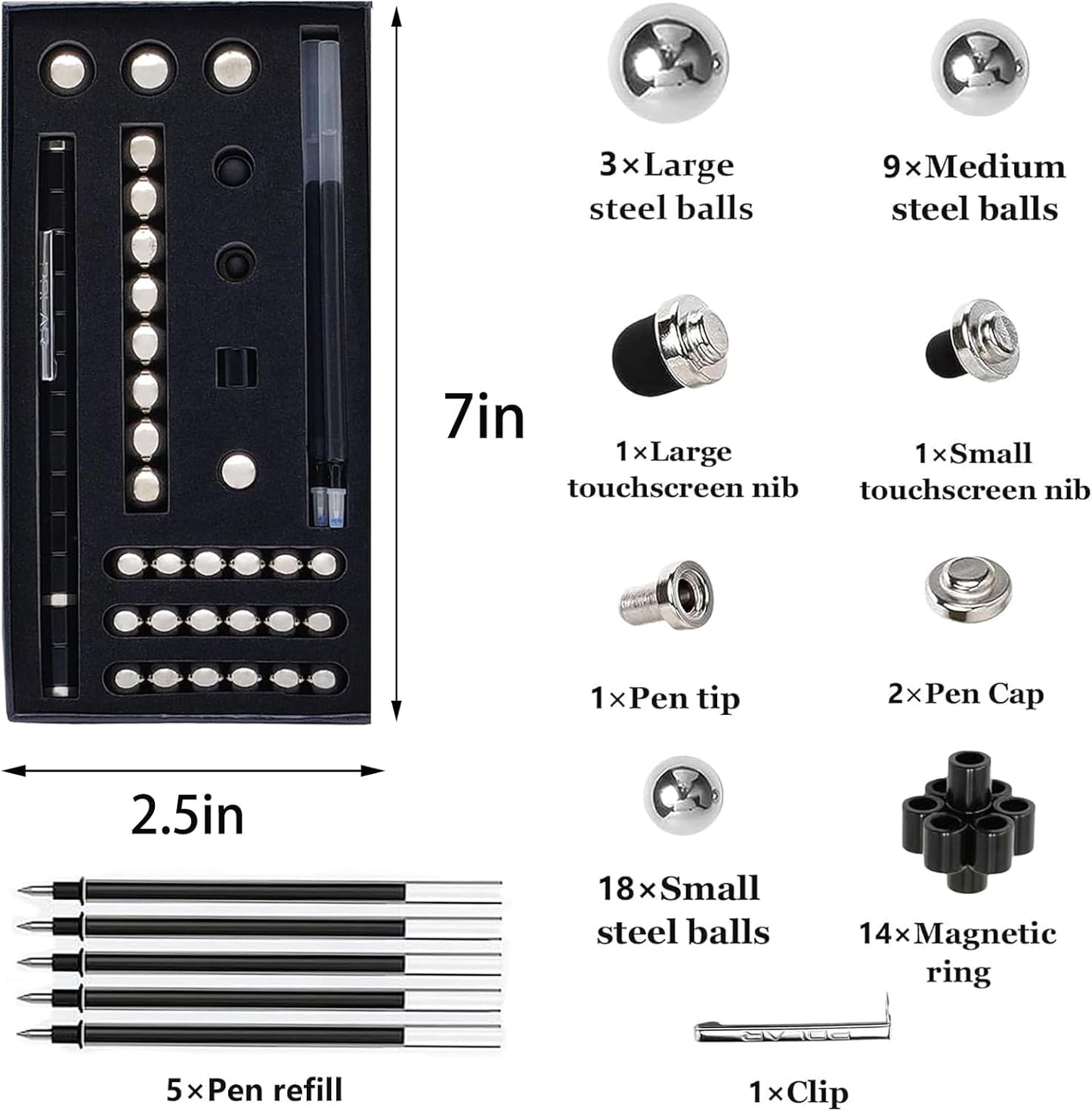 Fidget Pen,Magnetic Pen， Decompression Magnetic Toy Pen，Magnet Pen Fidget Toy Relieve Pressure Novel Toy Gift for Kids or Friends! (Big Golden)