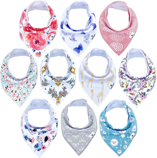 DiaperSquad's Baby Bibs for Drooling and Teething, Bibs for Boys, Baby Girl - Solid Cotton Baby Drool Bibs