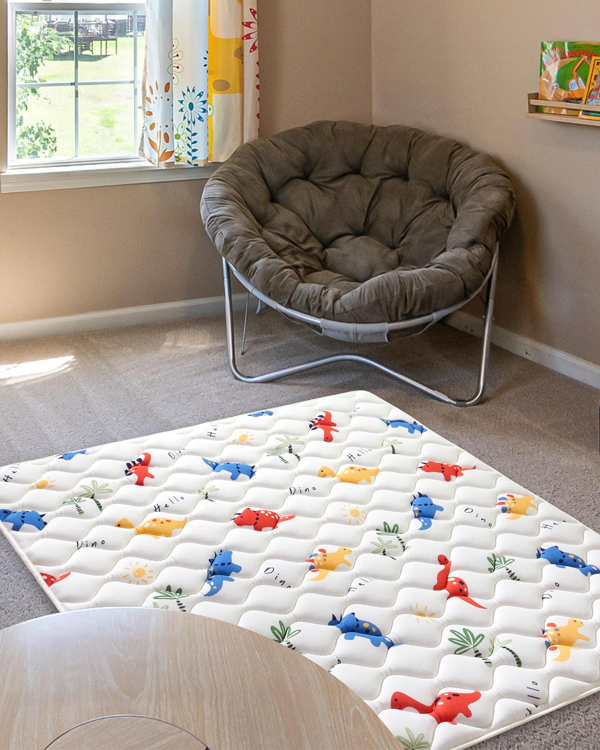 Odorless Premium Foam Baby Play Mat 59" x 59", Soft Microfiber Fabric Crawling Mat for Floor- Comfortable and Hypoallergenic, Non-Slip Cushioned Floor Playpen mat for Infants,Babies,Toddlers