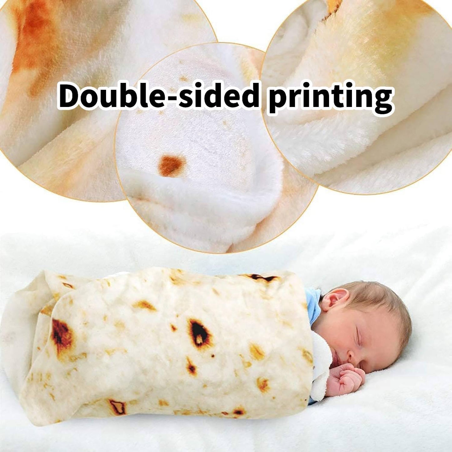 Burrito Tortilla Blanket Baby Stuff Shower White Elephant Gifts for Kids Taco Throw Blankets Wrap Newborn Swaddle Toddler Boy Girl Party Novelty Gag Pets Soft Fleece 40in