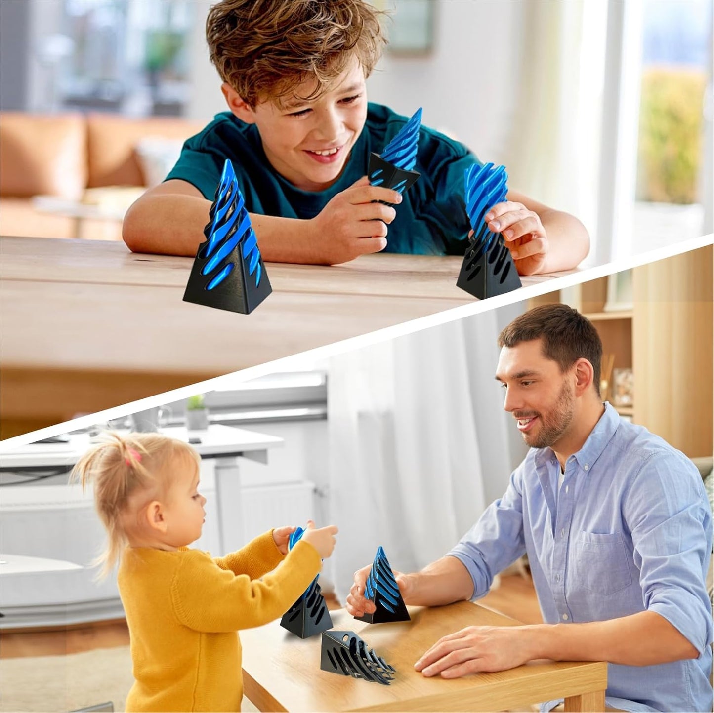 Impossible Pyramid Passthrough Sculpture-3D Printed Spiral Cone Fidget Toy, Pass Through Pyramid Fidget Toy, Vortex Thread Illusion Desk Toy for Adult, 4inch Helix Screw Fidget Toy for Stress Relief