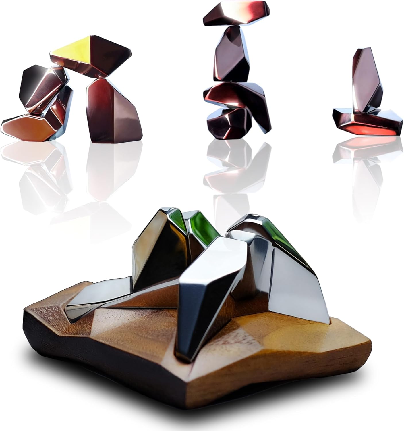 Stylish Handcrafted Art, a Stacking Puzzle, a Brain Teaser, and a Fidget Toy! We Heard Your Comments, so we Added Stacking Videos, Other Information, and Changed The Price!