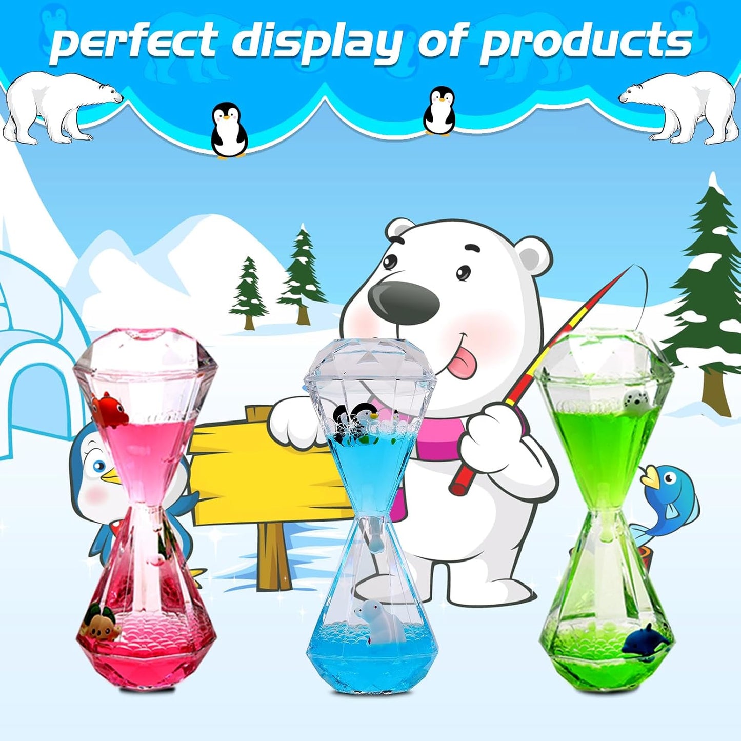 XINBAOHONG Liquid Motion Bubbler for Kids and Adults Hourglass Liquid Bubbler Timer for Sensory Play Fidget Toy Stress Management Desk Decor(Blue) (1 Blue+1 Pink+1 Green)