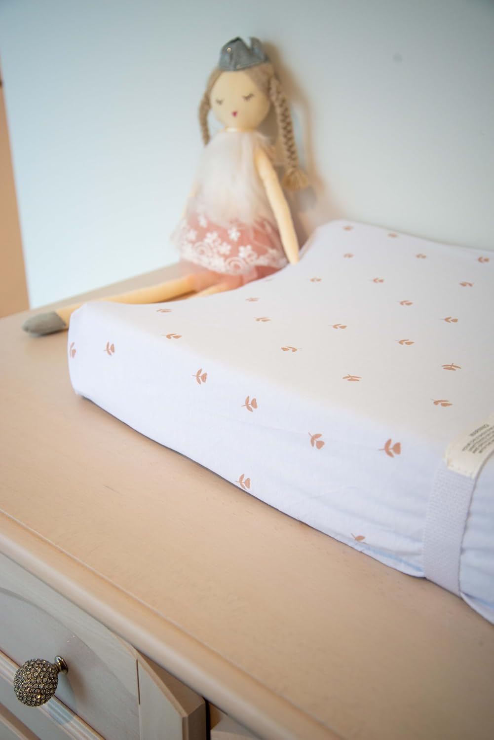 Ely’s & Co. Changing Pad Cover, Diaper Changing Table Sheets, 2 Pack, Cradle Sheet Set for Baby Girls, 100% Jersey Knit Cotton, Pink Tulip Collection, 32”x16”x5”