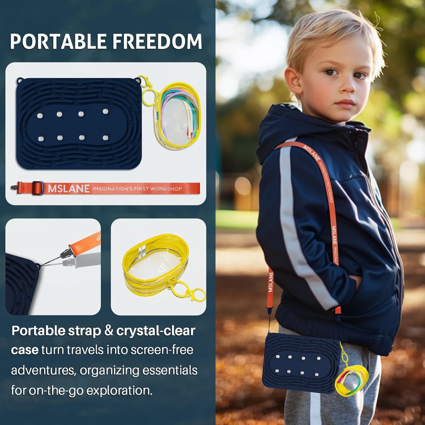 Sensory Activity Board: Silicone Fidget Toy | Shoe Tying Practice & Portable Travel Strap | Silence Stress Relief for ADHD & Autism | Anxiety Calming | Kids 3+ & Adults Ready Packaging