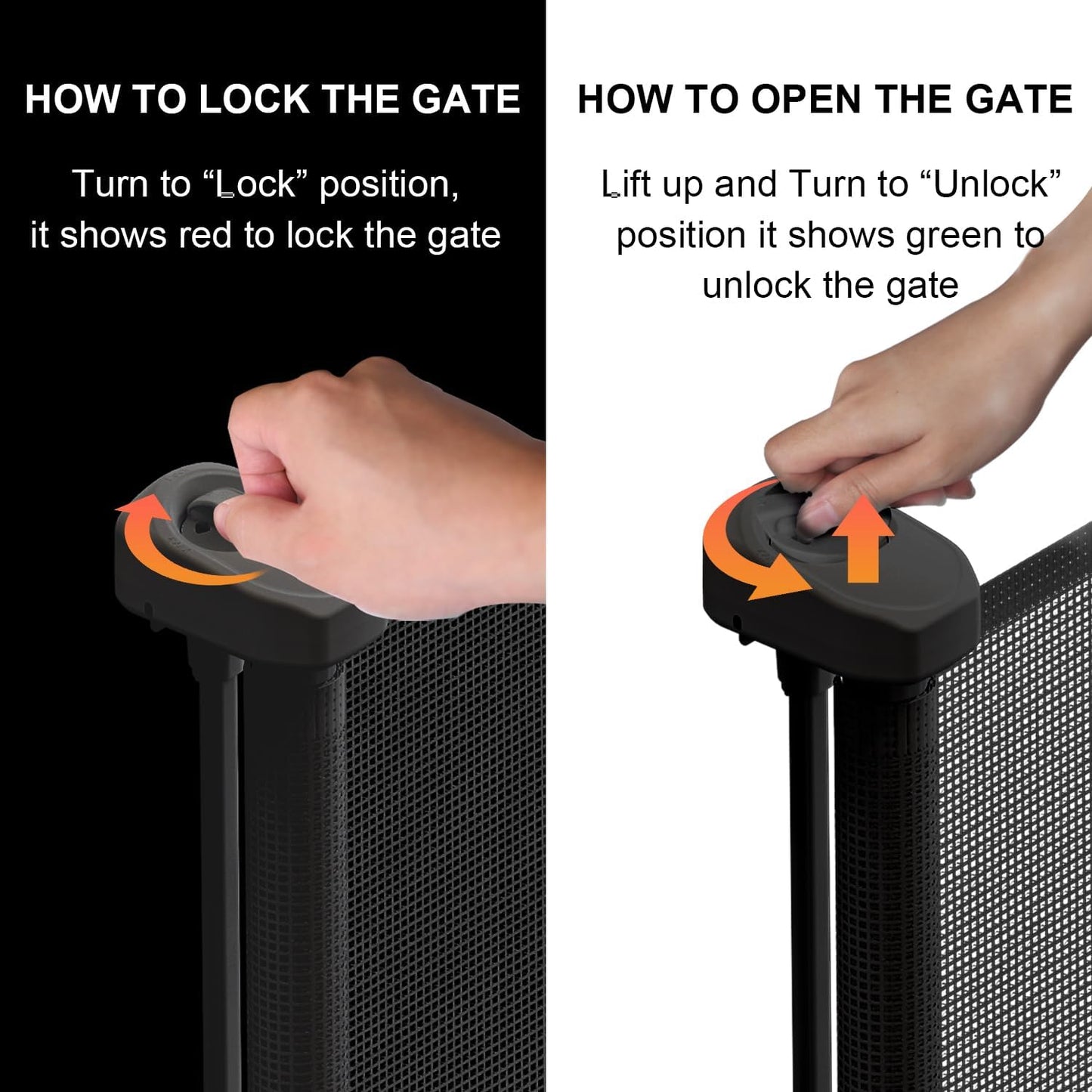 Retractable Baby Gate,Mesh Baby Gate or Mesh Dog Gate,33" Tall, Extends up to 71" Wide,Child Safety Gate for Doorways, Stairs, Hallways, Indoor/Outdoor Black