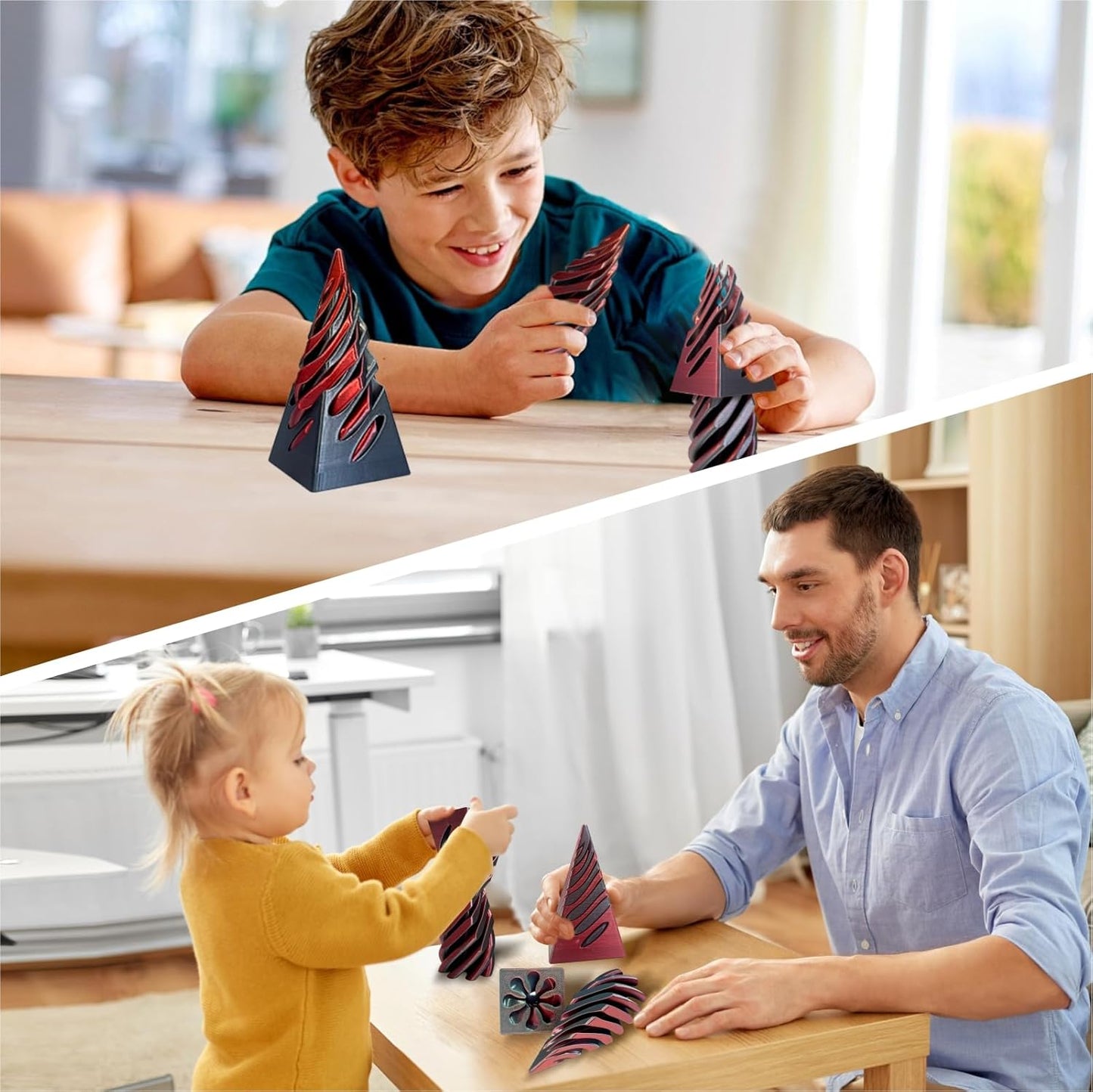 Impossible Cone-3D Printed Spiral Cone Fidget Toy, Pass Through Pyramid Desk Toy for Adult, Impossible Pyramid Passthrough Sculpture, Airplane Travel Essentials Kids for Stress Relief