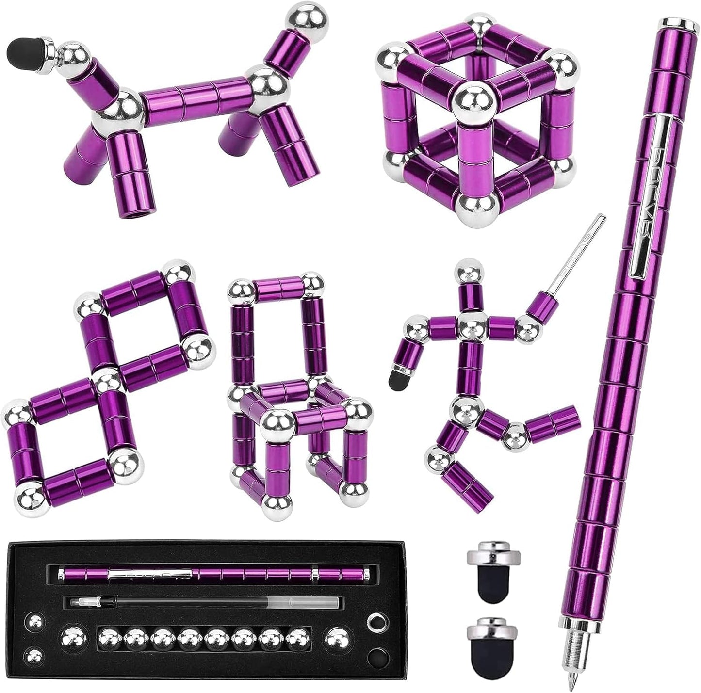 Fidget Pen,Magnetic Pen， Decompression Magnetic Fidget Toy Pen, Magnet Pen Fidget Toy Relieve Pressure Novel Toy Gifts for Kids or Friends! (Purple)