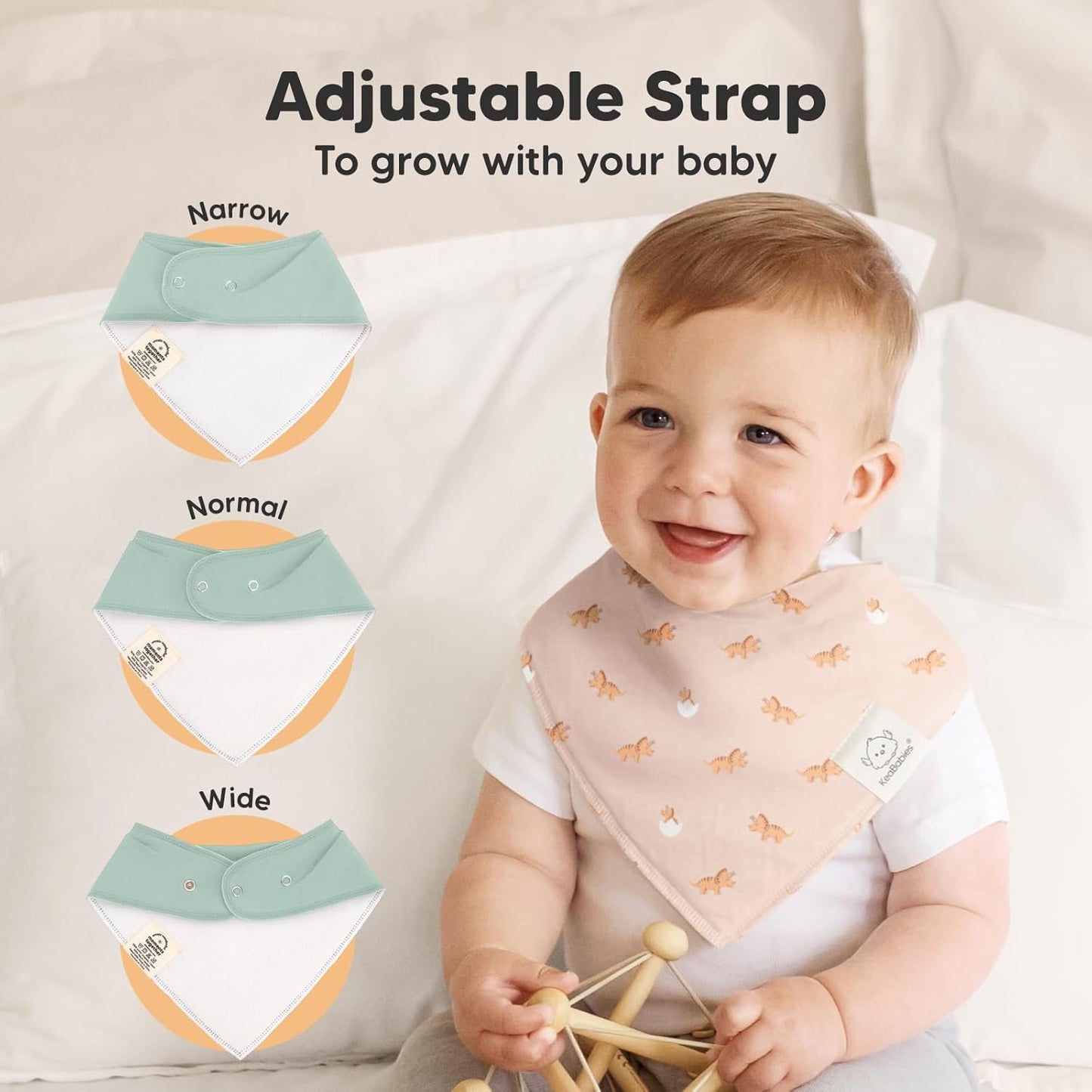 8-Pack Organic Baby Bandana Bibs for Boys, Girls - Super Absorbent Triangle Baby Bibs for Drooling and Teething Infant, 100% Cotton Extra Soft for Newborn, Infant 0-36 Months (Roarsome)