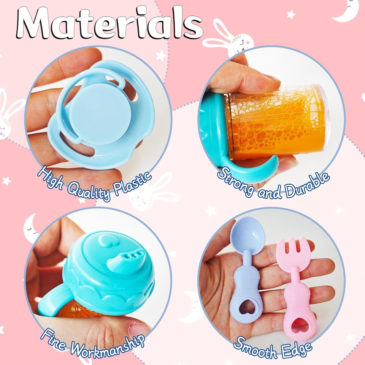 12 Pcs Baby Doll Accessories Magic Bottle set,Pretend Play Feeding Toy Set with Package,Doll Feeding Set for Kids Girls,Magic Disappearing Juice Milk Bottles,Sippy Cups,Pacifiers,Bowl Spoons