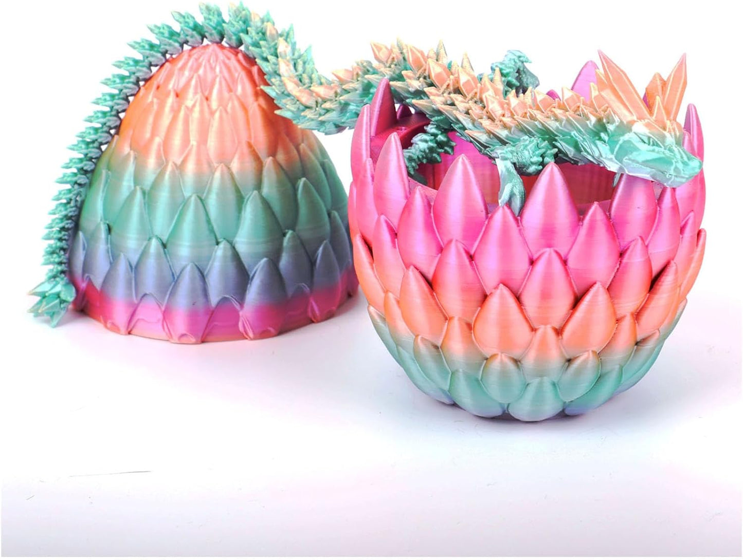 12inch Dragon Egg, Year of The Dragon, 3D Printed Dragon, Executive Desk Toys, Articulated Dragon, Fidget Toys Gifts for Graduates Students Teachers Adults (Candy)