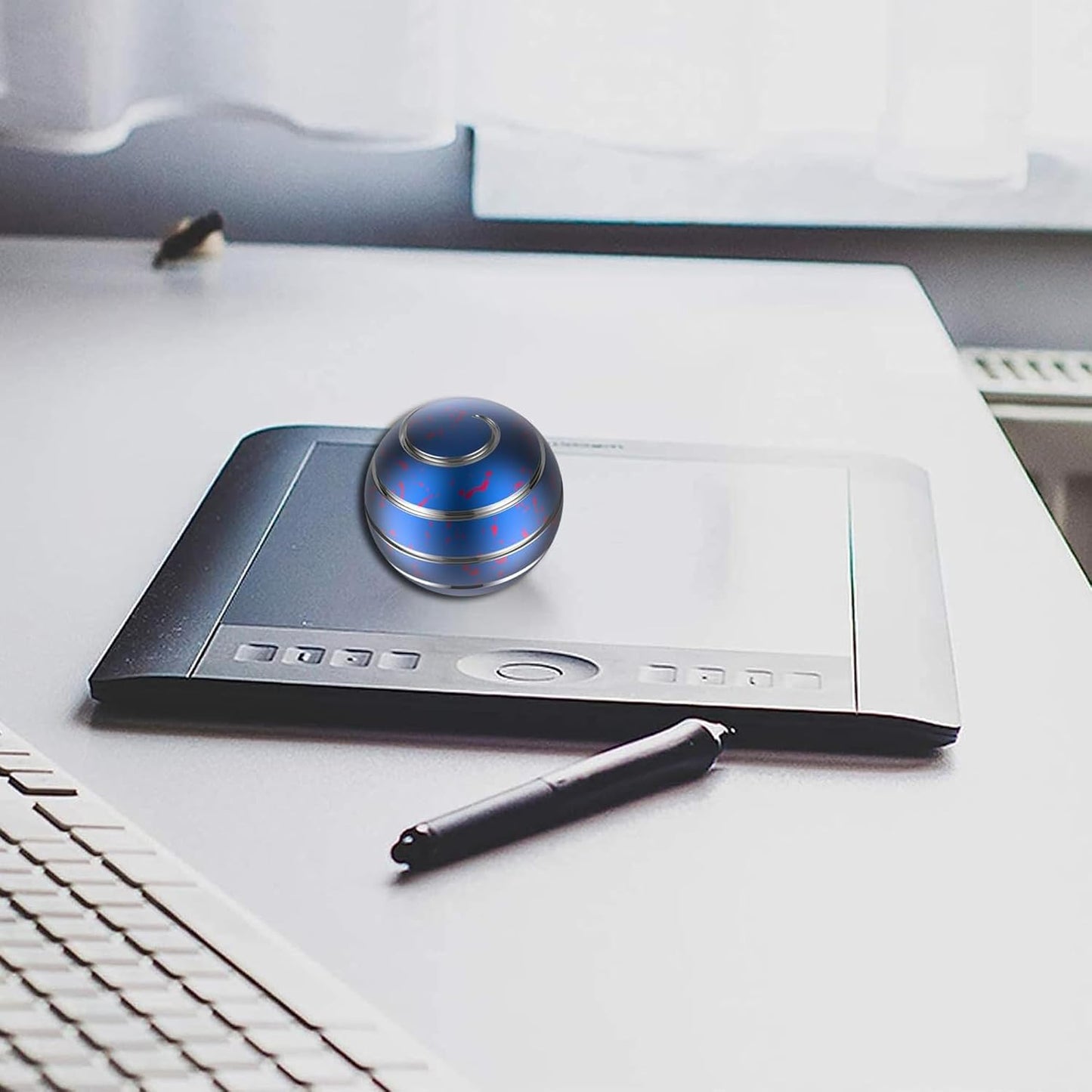 Fidget Toys, 1.77'' Kinetic Desk Toys for Adults, Desk Accessories for Office, Party Favors, Christmas Stocking Stuffers, Easter Basket (45MM, Blue Red)