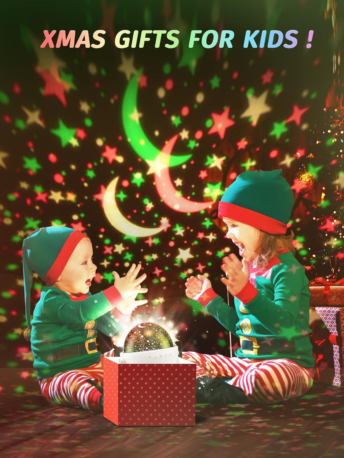 Star Projector Night Light for Kids - 15 Colors, Remote & HIFI Bluetooth Speaker, 360 Rotating + Auto Timer