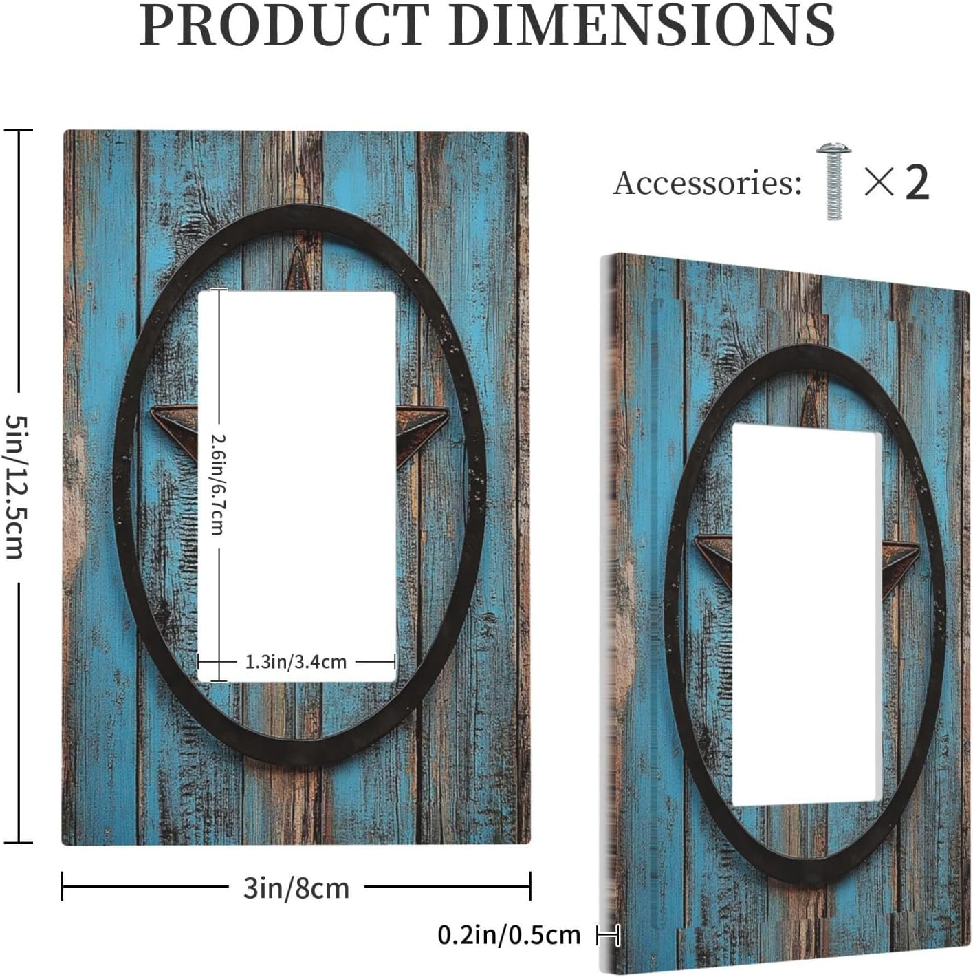 Decorative Outlet Covers Rustic Wood Country Barn Texas Star On Teal 1 Gang Single Rocker Light Switch Cover Plate Wall Plates Gfci Faceplate For Farmhouse Cabin Decor