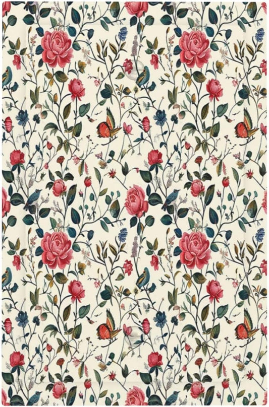 Light Switch Cover Plate Vintage Flowers Rose Leaf Bird Butterfly 1 Gang No Device Blank Electrical Wall Plates Faceplate Decorative Switch Plate for Bedroom living Room Decor