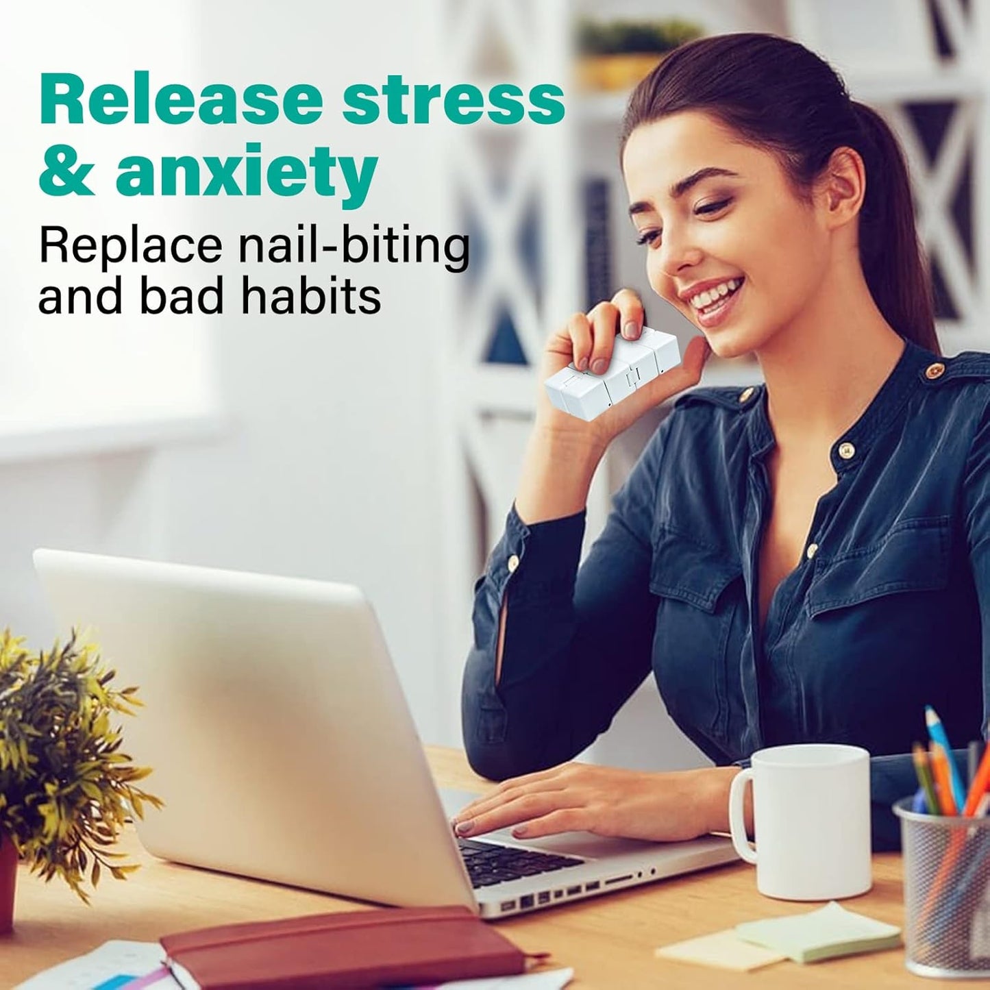 WUQID Infinitycube Fidget Toy Stress Relieving Fidgeting Game for Kids and Adults,Cute Pocket-sized Unique Gadget for Anxiety Relief and Kill Time (White)