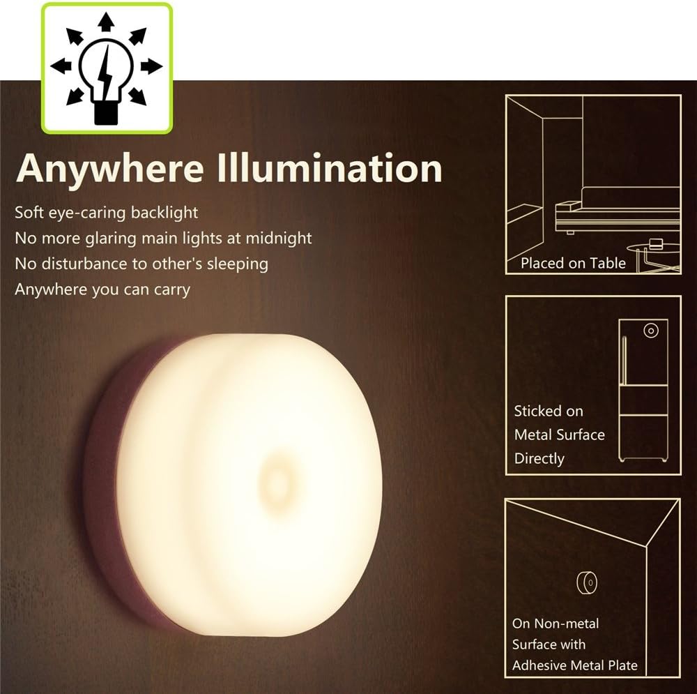 Rechargeable Mini Touch Night Light, Wireless LED Lamp for Kids - Portable, Dimmable Nursery Lamp