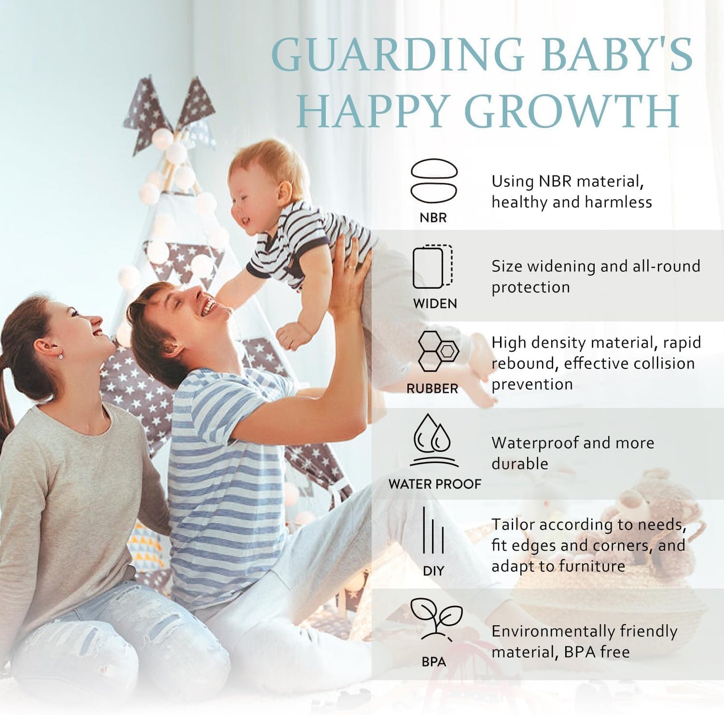 3 in 1 Breathable Crib Rail Covers for Life Size Cribs,White Soft Anti-Collision Strip Corner Covers,Protect Baby Teeth and Save Crib Rails, Rail Edge Protector Strip (White-4pc)