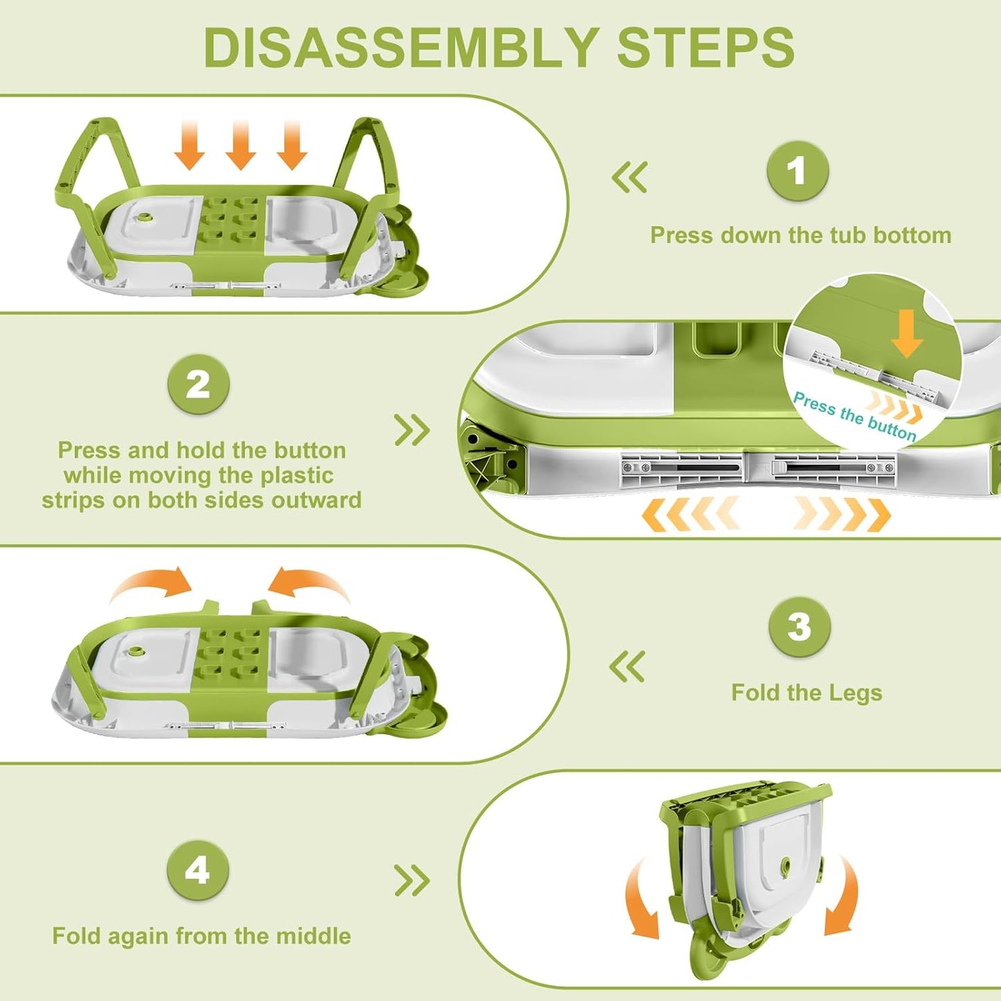 MoreFeel Collapsible Baby Bathtub for Newborn with Thermometer & 1 Hooded Towel & 1 Soft Floating Cushion,Portable Travel Bathtub with Drain Hole, Durable Foldable Baby Tubs for Infants to Toddler